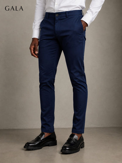 Pantalones de sarga de algodón europeu y elastano